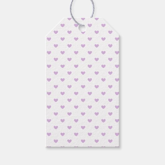 Étiquettes-cadeau Micro Hearts Soft Lilas - Blanc (Devant)