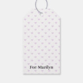 Étiquettes-cadeau Micro Hearts Soft Lilas - Blanc (Dos)
