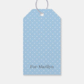 Étiquettes-cadeau Micro pois blanc - Bleu bébé (Dos)