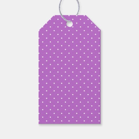 Étiquettes-cadeau Micro pois blanc - Orchidée violet (Devant)