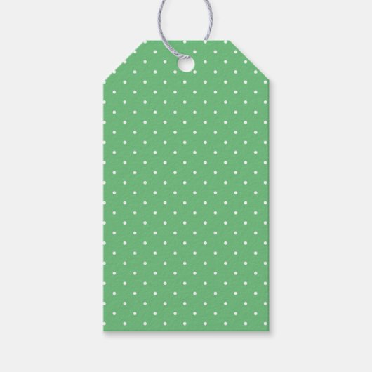 Étiquettes-cadeau Micro pois blanc - Vert Été (Devant)