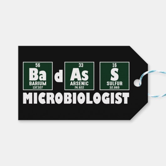Étiquettes-cadeau Microbiologiste drôle de Badass (Devant (Horizontal))