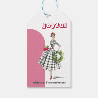 Étiquettes-cadeau Mid Century Modern Vintage Lady Gift Tag