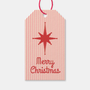Étiquettes-cadeau Mid Century Moderne Vintage Joyeux Noël Rétro