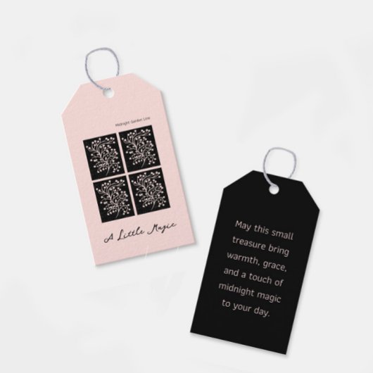 Étiquettes-cadeau Midnight Garden Line Soft Pink