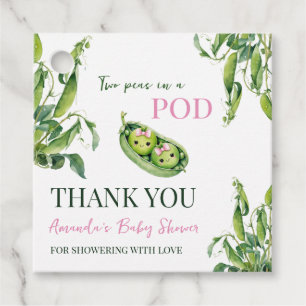 Étiquettes Cadeau Mignon Deux Petits Pois Dans Une Fille Rose Fête P