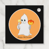 Étiquettes Cadeau Mignon fantôme d'Halloween et citrouille (Dos)