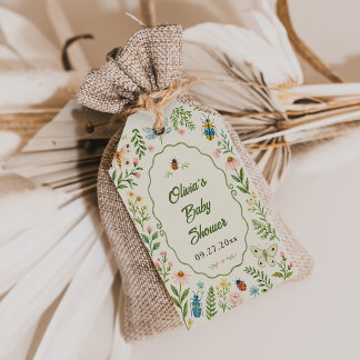 Étiquettes-cadeau Mignonne coccinelle de jardin d'amour
