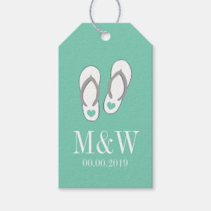 Étiquettes-cadeau Mignonne flip flops plage mariage faveurs étiquett