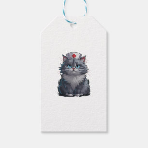 Étiquettes-cadeau Mignonne infirmière de chat. Infirmière journée sp