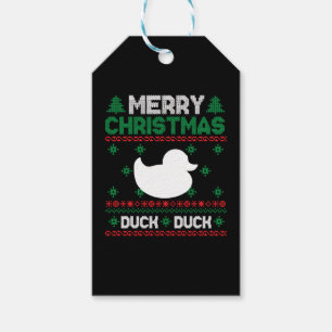 Étiquettes-cadeau Mignonne Kids Duck Vilain Tshirt de Noël