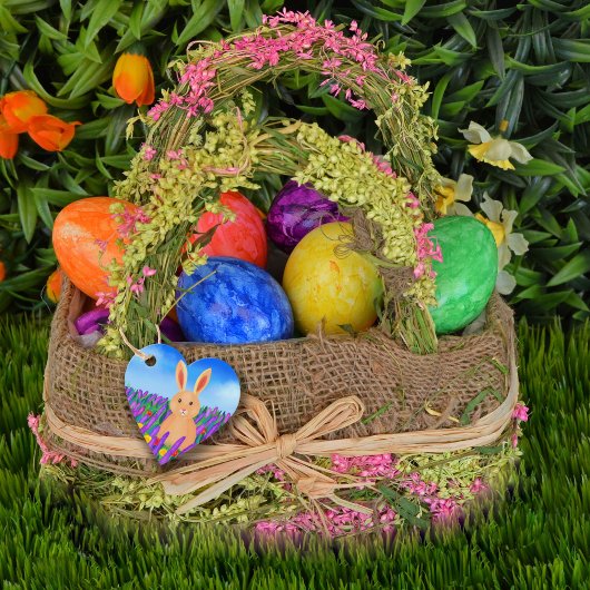 Étiquettes Cadeau Mignonne lapin de Pâques dans les fleurs