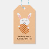 Étiquettes-cadeau Mignonne lapin de Pâques (Orange) (Dos)