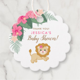 Étiquettes Cadeau Mignonne lion de saut de bébé merci