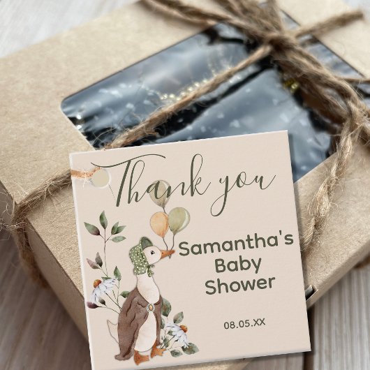 Étiquettes Cadeau Mignonne Mère Goose Daisies Baby shower Merci