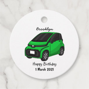 Étiquettes Cadeau Mignonne micro-voiture verte