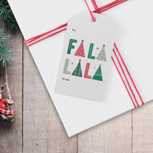Étiquettes-cadeau Mignonne Moderne Fa La La Holiday