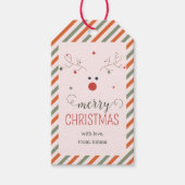 Étiquettes-cadeau Mignonne Noël rose rouge rose (Devant)