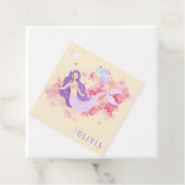 Étiquettes Cadeau Mignonne sirène rose sous la mer pour les petites  (En situation)