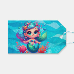 Étiquettes-cadeau Mignonne sirène sous-marine