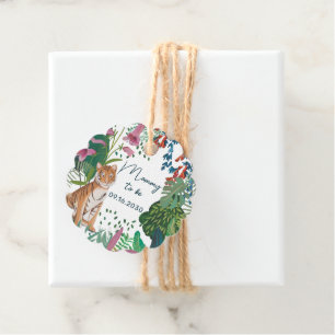 Étiquettes Cadeau Mignonne Tiger Safari maman pour être Baby shower