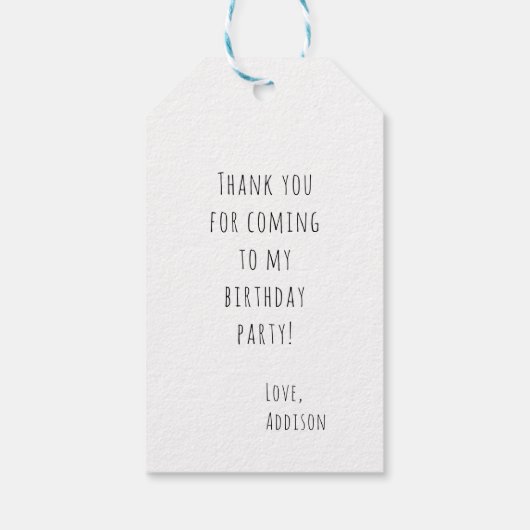 Étiquettes-cadeau Mignonne Wild Un premier anniversaire Tigre noir b (Dos)