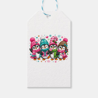 Étiquettes-cadeau Mignons Manchots de Noël