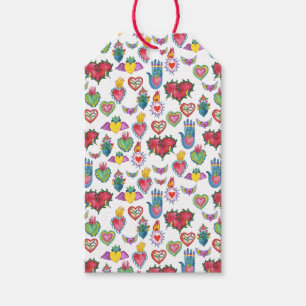 Étiquettes-cadeau Milagros Coeurs flamants Aquarelle Valentines Aime