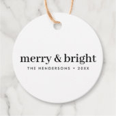 Étiquettes Cadeau Mini-Christmas | Merry and Bright Simple White (Devant)