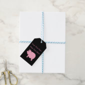 Étiquettes-cadeau Mini cochon rose personnalisé (Avec de laficelle)