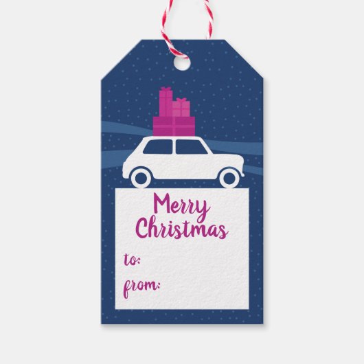 Étiquettes-cadeau Mini Cooper - Trafic de Noël (Devant)