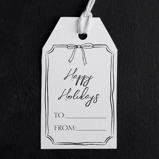 Étiquettes-cadeau Mini mignonette Whimsical Bow Joyeuses vacances