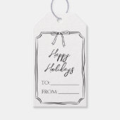 Étiquettes-cadeau Mini mignonette Whimsical Bow Joyeuses vacances (Devant)