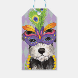 Étiquettes-cadeau Mini Schnauzer de mardi gras