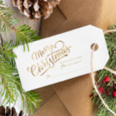 Étiquettes-cadeau Mini script Joyeux Noël Gold Foil