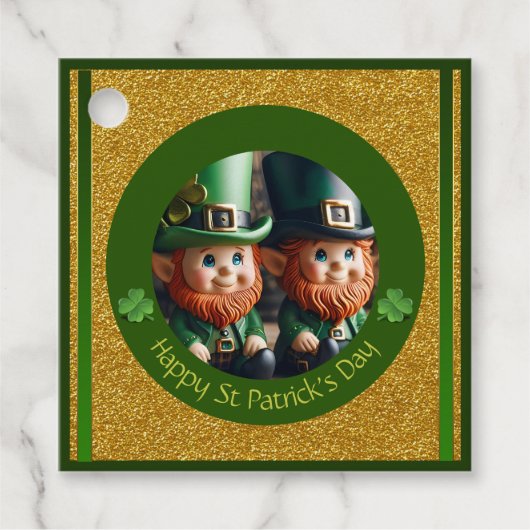 Étiquettes Cadeau Miniature Leprechaun St Patrick's Day Merci FT (Devant)