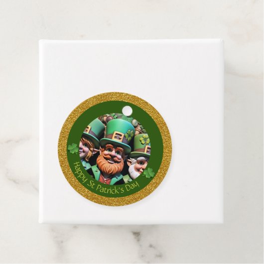 Étiquettes Cadeau Miniature Leprechaun St Patrick's Day Merci RFT11 (En situation)