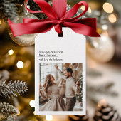 Étiquettes-cadeau Minimal All Is Calm All Is Bright Christmas Photo 