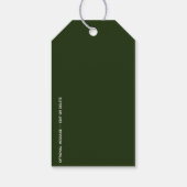 Étiquettes-cadeau Minimal BLESSED | Vert forêt de fêtes (Dos)