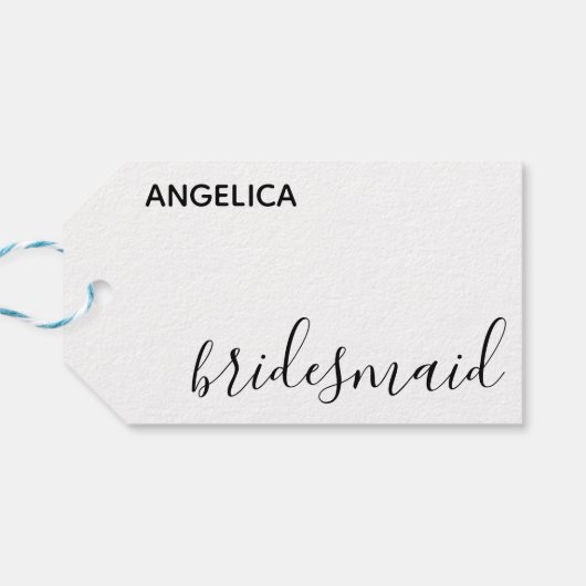 Étiquettes-cadeau Minimal de la typographie moderne Mariage Bridesma (Dos Horizontal)