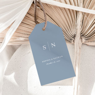 Étiquettes-cadeau Minimal et chic Dusty Blue Mariage