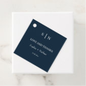 Étiquettes Cadeau Minimal et chic | Mariage bleu et blanc (En situation)