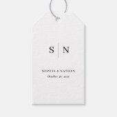 Étiquettes-cadeau Minimal et chic | Mariage noir et blanc (Devant)