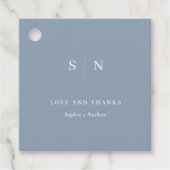 Étiquettes Cadeau Minimal et chic | Merci Dusty Mariage bleu (Devant)