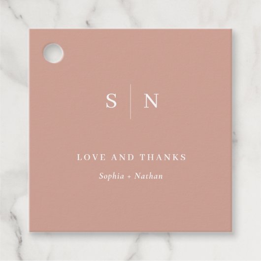 Étiquettes Cadeau Minimal et chic | Merci Mariage en terre cuite (Devant)