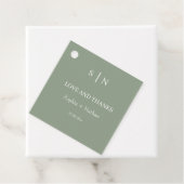 Étiquettes Cadeau Minimal et chic | Sage Green et Mariage blanc (En situation)