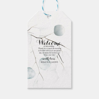 Étiquettes-cadeau Minimal Eucalyptus Wedding Welcome Gift Tags