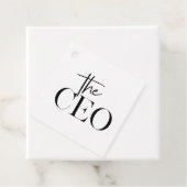 Étiquettes Cadeau Minimal moderne Le PDG Noir (En situation)