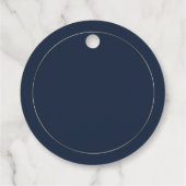Étiquettes Cadeau Minimal Navy Fond Blanc Or Script Élégant (Dos)