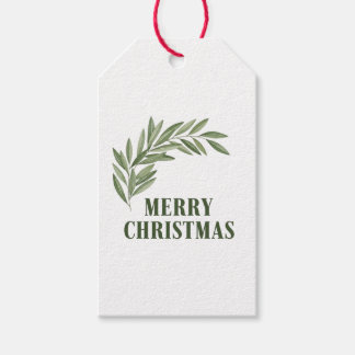 Étiquettes-cadeau Minimalist Greenery Merry Christmas Gift Tag